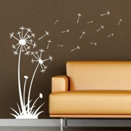 Dandelions Blowing in The Wind, Vinyl Wall Art. Dandelion Wishes Decal - thumbnail 1