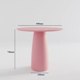 Antique Pink Round Dining Table Japandi Minimalist Style - D850 - thumbnail 3