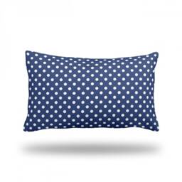 "Polka Dots On Dark Blue - Decorative Throw Pillow, Pillow Cover, Case Rectangle 13"" X 22" - thumbnail 1