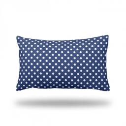 "Polka Dots On Dark Blue - Decorative Throw Pillow, Pillow Cover, Case Rectangle 13"" X 22" - thumbnail 2