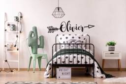 Boho Name Nursery Wall Decal Personalized Arrow Sticker #89 - thumbnail 1