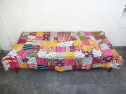 Kantha Quilt Indian Cotton Bedspread Blanket Bedding , Bed Cover, Sofa Throw , Gardern Decor - thumbnail 1