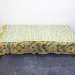 Kantha Quilt Indian Cotton Bedspread Blanket Bedding , Bed Cover, Sofa Throw , Gardern Decor - thumbnail 4