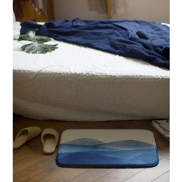 Indigo Ink Wash Memory Foam Bath Mat Non-Slip Velvet Rug - 16x24-Inch - thumbnail 3