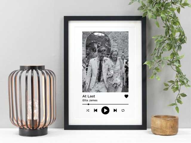 Custom Song Photo Print - Personalised Music Gift First Dance, Wedding, Anniversary, Birthday Present Va066 - image 1