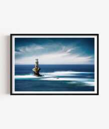 Tourlitis Lighthouse Print, Greece Coastal Photography Wall Art, Ocean Seaside Decor - thumbnail 1
