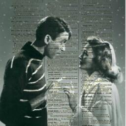 It's A Wonderful Life's George & Mary in The Snow Printed On An Antique Dictionary Page Over 125 Years Old, Christmas Decor Wall Art - thumbnail 3