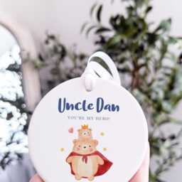 Personalised Uncle Ornament, Gift From Niece/Nephew, You're My Hero Gift, Birthday Christmas Father's Day - thumbnail 2