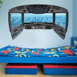 Vwaq Cockpit Wall Decal - Plane Window Tokyo Mural - Cp24 - thumbnail 1
