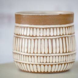 Ceramic Flower Pot - Utensil Holder Handmade Planter Succulent Basil Herb - thumbnail 2