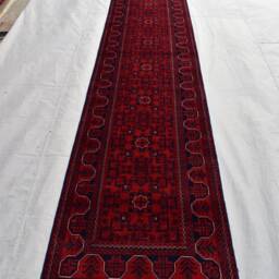 Handmade Wool Turkmen Runner Rug Afghan Bokhara Hallway Decor - 19.6x2.7Ft - thumbnail 2