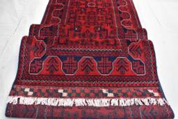 Handmade Wool Turkmen Runner Rug Afghan Bokhara Hallway Decor - 19.6x2.7Ft - thumbnail 1