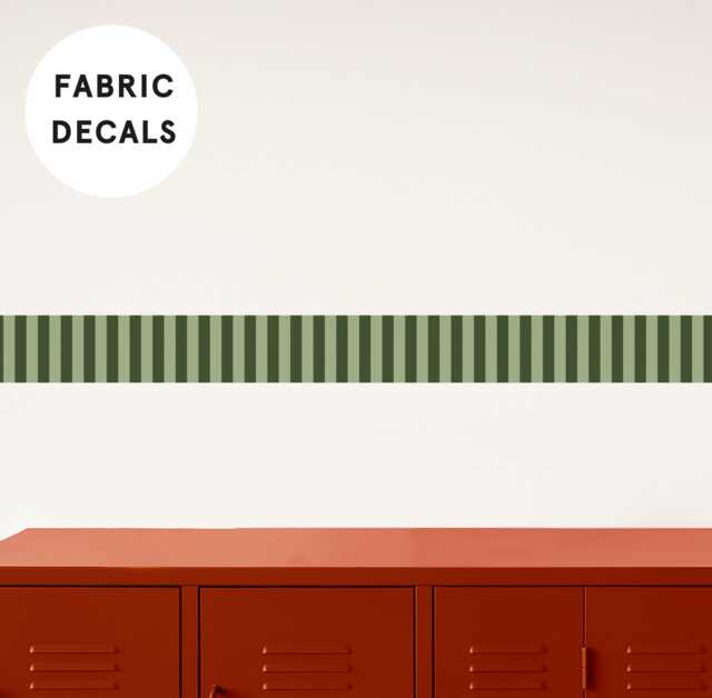 Green Stripe Wallpaper Boarder Removable Wall Sticker - Circus Theme Nursery & Playroom Decor - image 1