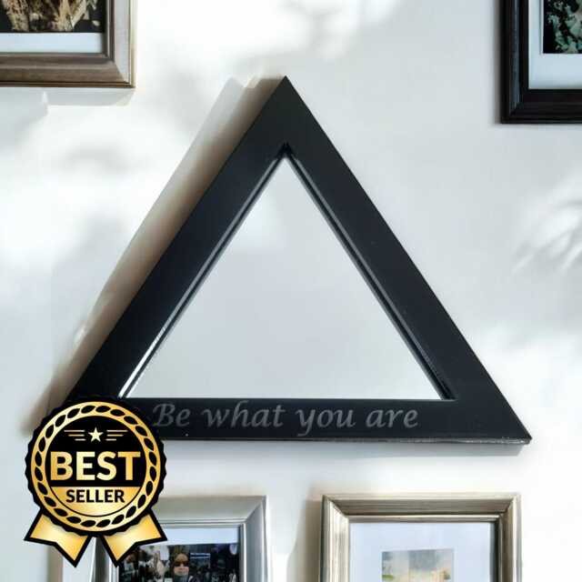 Triangular Acrylic Mirror With Color Frame & Hooks - image 1