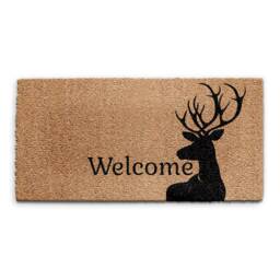 stag Head Welcome Doormat - Natural Coir, Anti-Slip - thumbnail 2