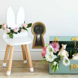 Rabbit Running Late Keyhole Wall Decal White Wonderland Removable Sticker 3D Portal Window - thumbnail 2