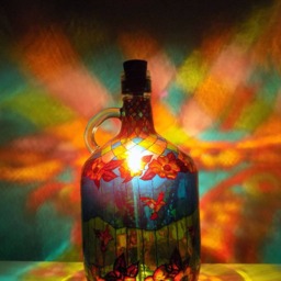 Bottle Lamp Lamp Old Bottle Carafe Label With Glassglass Demijohn Table Lamp - thumbnail 4