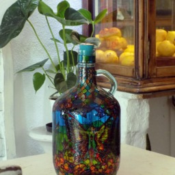 Bottle Lamp Lamp Old Bottle Carafe Label With Glassglass Demijohn Table Lamp - thumbnail 3