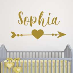 Personalized Name Wall Decal Arrow, Sticker Nursery Vinyl, Boho Decor, Rustic Decor. Girls Arrow Dm144 - thumbnail 1