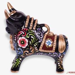 Hand-Painted Pucara Bull 8.5 - thumbnail 4
