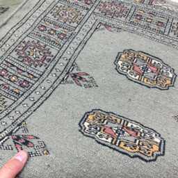 2.6x8 Pistachio Green 3 Ply Handmade Bokhara Runner Rug - Hallway Stairs Carpet, Extra Thick Pile - thumbnail 4