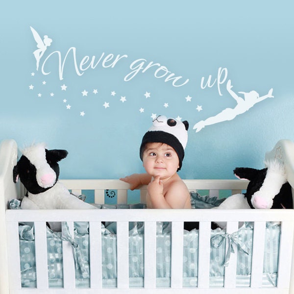 Peter Pan & Crew Never Grow Up Wall Decals Mural Arts Sticker For Interior Decor Kids Inspiration Vinyl Decal Nursery Neverland Stars - 145 - image 1