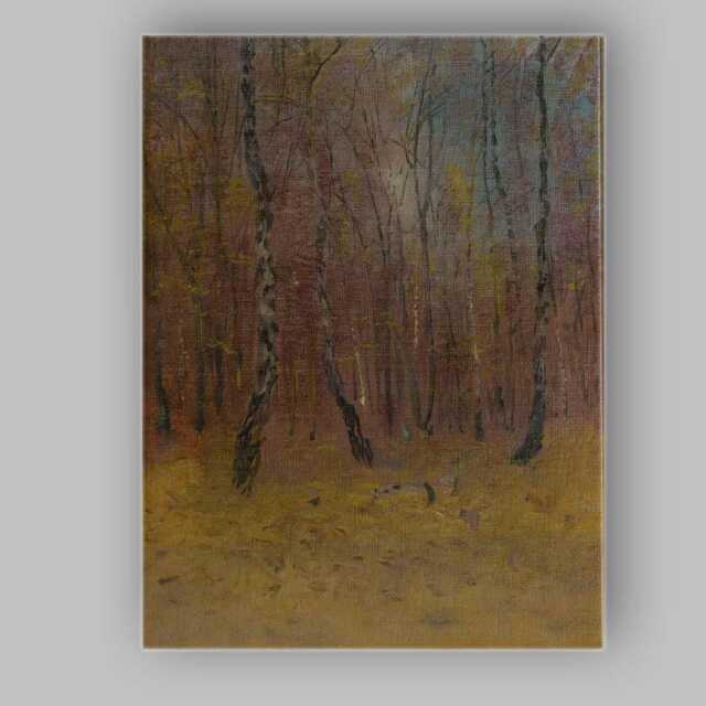 Autumn Woodland Birch Trees Golden Forest Floor Impressionist Canvas Wall Art Print Decor Picture Ready To Hang - image 1