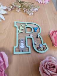 Personalised Woodland Animal Letter Kids Room Decor, Wooden Name Sign - thumbnail 1