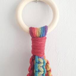 Rainbow Macrame Plant Hanger - thumbnail 3