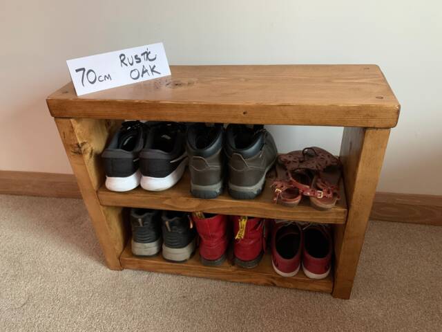 Shoebench Shoe Rack Rustic Solid Wood Bench Hallway Storage Rack Mudroom Oak Pine Walnut - image 1