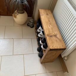 Shoebench Shoe Rack Rustic Solid Wood Bench Hallway Storage Rack Mudroom Oak Pine Walnut - thumbnail 3