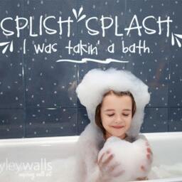 Bathroom Wall Decal, Splish Splash I Was Taking A Bath Vinyl Lettering, Kids Lettering For Decor - thumbnail 2