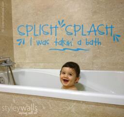 Bathroom Wall Decal, Splish Splash I Was Taking A Bath Vinyl Lettering, Kids Lettering For Decor - thumbnail 1