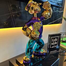 Chrome Popeye Sculpture Pop Art Resin Statue - 42cm - thumbnail 2