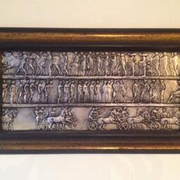 Handmade Bronze Bas Relief Plaque Ancient World Art Decor - 17.3x9.8 In - thumbnail 3
