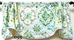 P Kaufmann Ali Baba Caribbean Blue - Window Valance/Lined & Corded Rod Pocket Scallop Valance/ Designer Fabric - thumbnail 1