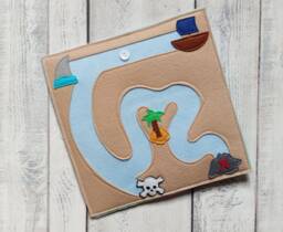 Montessori Felt Pirate Maze Quiet Book Page Toddler Activity Toy - thumbnail 1
