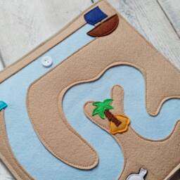Montessori Felt Pirate Maze Quiet Book Page Toddler Activity Toy - thumbnail 2
