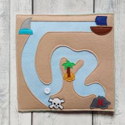 Montessori Felt Pirate Maze Quiet Book Page Toddler Activity Toy - thumbnail 4