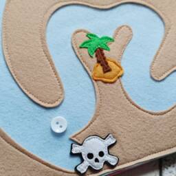 Montessori Felt Pirate Maze Quiet Book Page Toddler Activity Toy - thumbnail 3