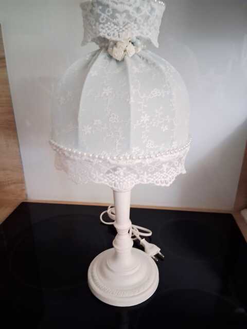 Shabby Chic Lampshade + Lamp Stand - image 1