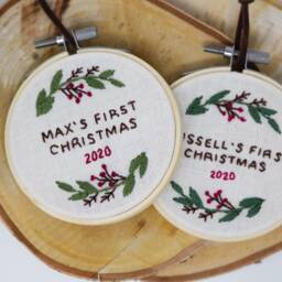 Personalized Baby's First Christmas Ornament - Embroidered Keepsake - thumbnail 4