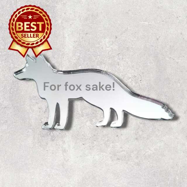 Fox Acrylic Mirror Wall Art Personalized Engraving Available - image 1