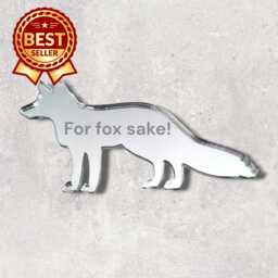 Fox Acrylic Mirror Wall Art Personalized Engraving Available