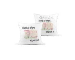 Personalised Caravan Cushion - Home Is Where We Park It Motorhome Campervan Caravanning Retirement Gift - thumbnail 1