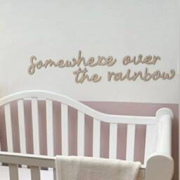 Somewhere Over The Rainbow Wood Wall Sign, Nursery Decor, Photo Prop - thumbnail 1