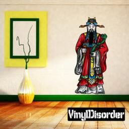 Chinese God Scroll Wall Decal - Fabric Vinyl Removable & Reusable Chinesegoduscolor004Et
