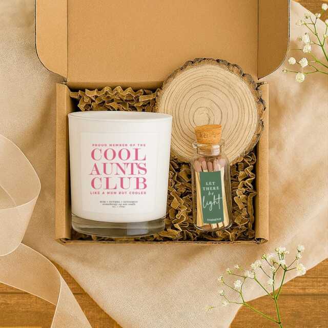 Cool Aunt Candle Gift Set - Auntie Gifts Aromatherapy & Matches Funny Thoughtful Present Christmas Or Birthday - image 1