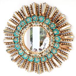 "Peruvian Mirrors - ""Lime Turquoise 45cm"
