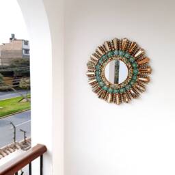 "Peruvian Mirrors - ""Lime Turquoise 45cm" - thumbnail 2